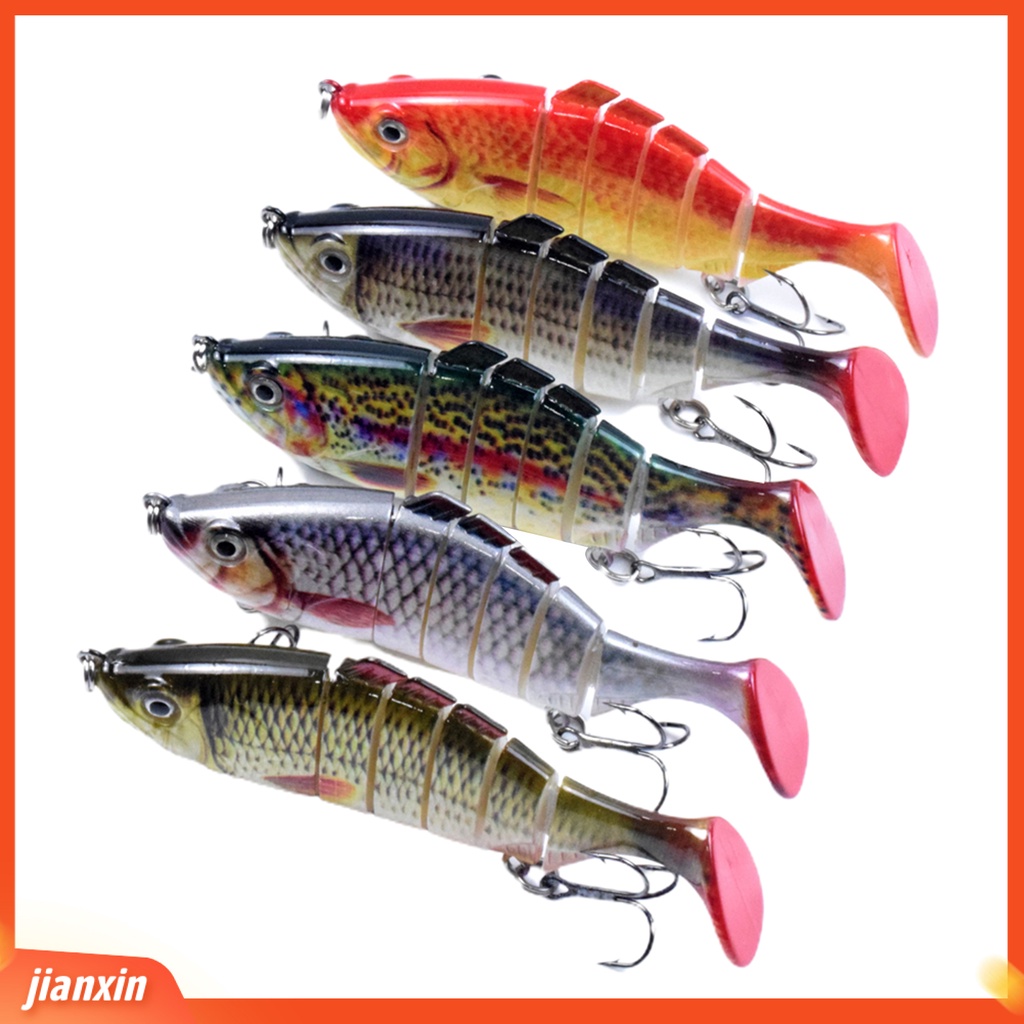 (In Stock) 5Pcs Multi Jointed Bionic Fishing Lure 6segments Renang Ikan Kecil Laut Mirip Hidup