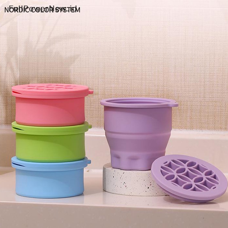 Power Silicone Foldable Brush Cup Kuas Makeup Rak Pengering Pembersih Tempat Cuci ID