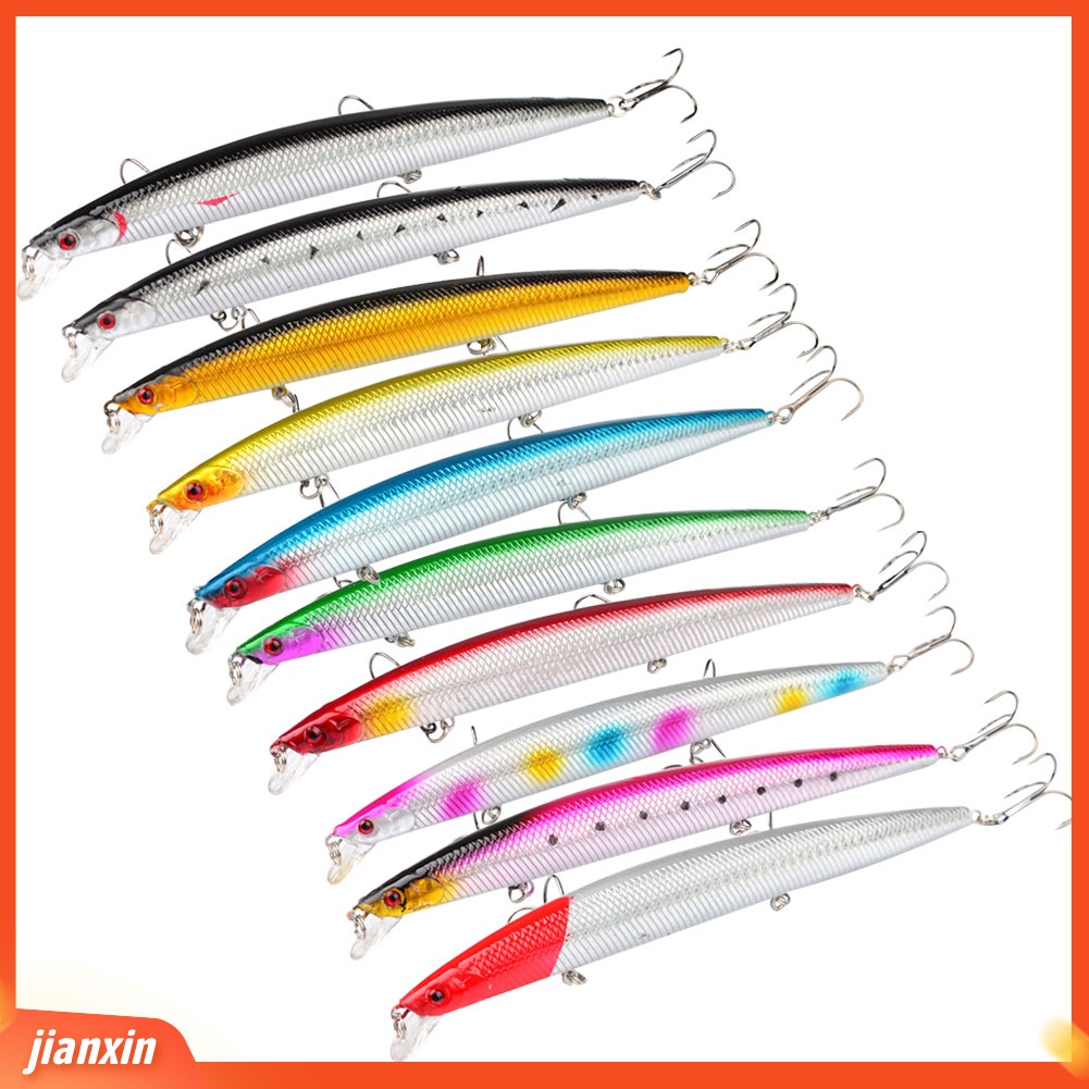 (In Stock) Simulasi Ikan Panjang Memancing Umpan Crankbaits Hooks Ikan Kecil Umpan Keras Tackle Tool