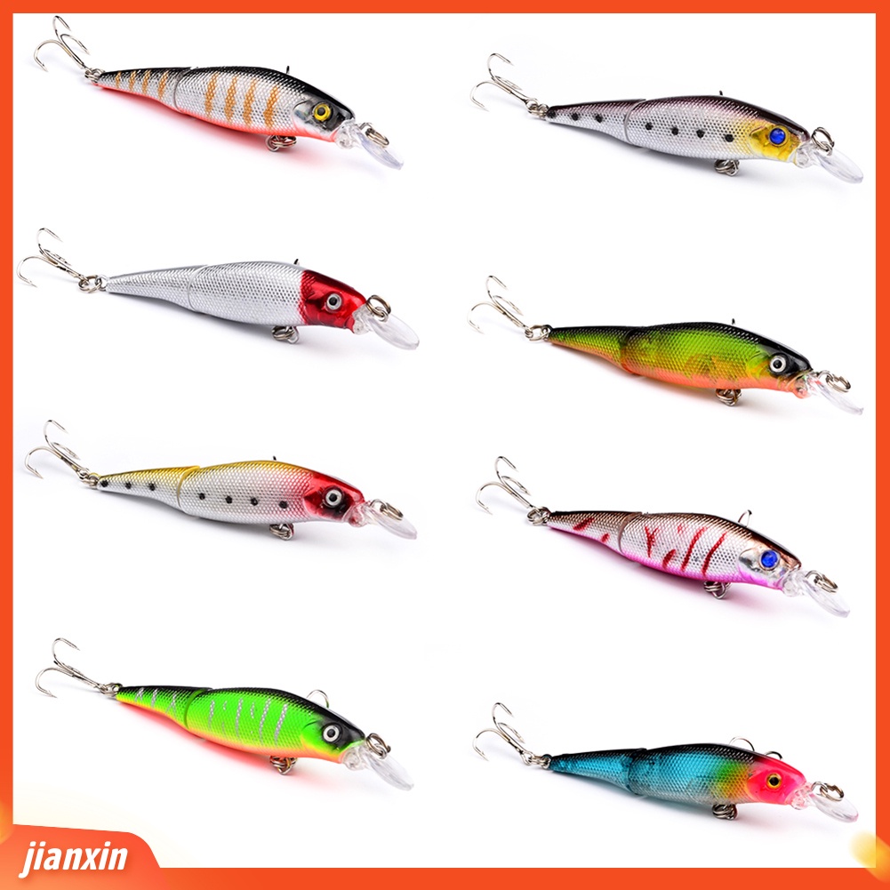 (In Stock) 1pc 2bagian Memancing Manusia Hidup Ikan Kecil Lure Umpan Buatan Keras Hook Tackle