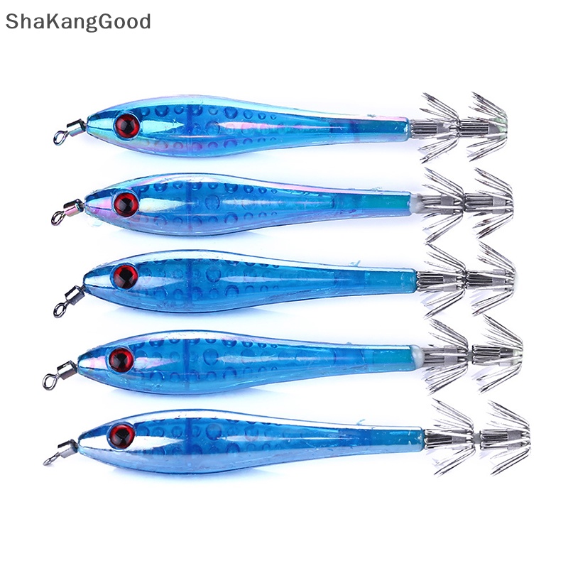 Skid 5pcs /set 9.5cm /6g Noctilucent Umpan Pancing Menangkap Umpan Keras Udang Udang Fishing Tackle Sea Fishing Squid Lures SKK