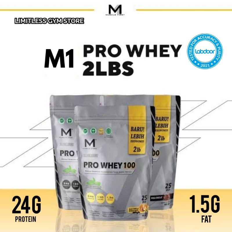 [PROMO] M1 PRO WHEY Prowhey 2 LBS 2LB BPOM HALAL SUSU PROTEIN GYM Pemula