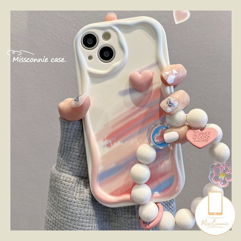 Casing Gelang Love Heart Untuk Oppo A15 A17 A12 A7 A57 A16 A16s A55 A16K A77 A31 A5s A9 A54s A3s A95 A52 A16E A53 A1k A17k A92 A76 A74 A5 A96 A54 Penutup Pelangi Graffiti Cat Air