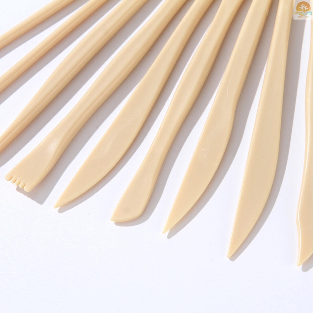 In Stock 10buah Clay Sculpting Tools Set Alat Tembikar Plastik Keramik Clay Carving Tools Hadiah Untuk Siswa Pemula Profesional DIY Perlengkapan Seni