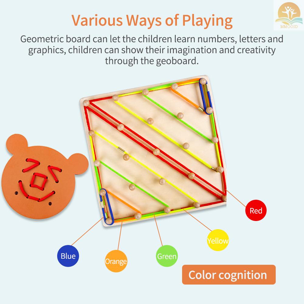 In Stock Papan Geoboard Kayu Bahan Manipulatif Matematika 5x5 Array Geo Board Dengan Pita Elastis Pola Kartu Papan Perontok Grafis Montessori Edukasi Belajar Mainan Hadiah fo