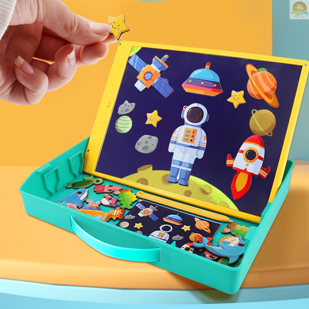 In Stock LCD Writing  with Pencil Case Drawing Board 9.5 Inch Colorful Screen with Stylus Drawing Writing Taking Notes Leaving Messages Box Organizer for Toddlers Boys Girls