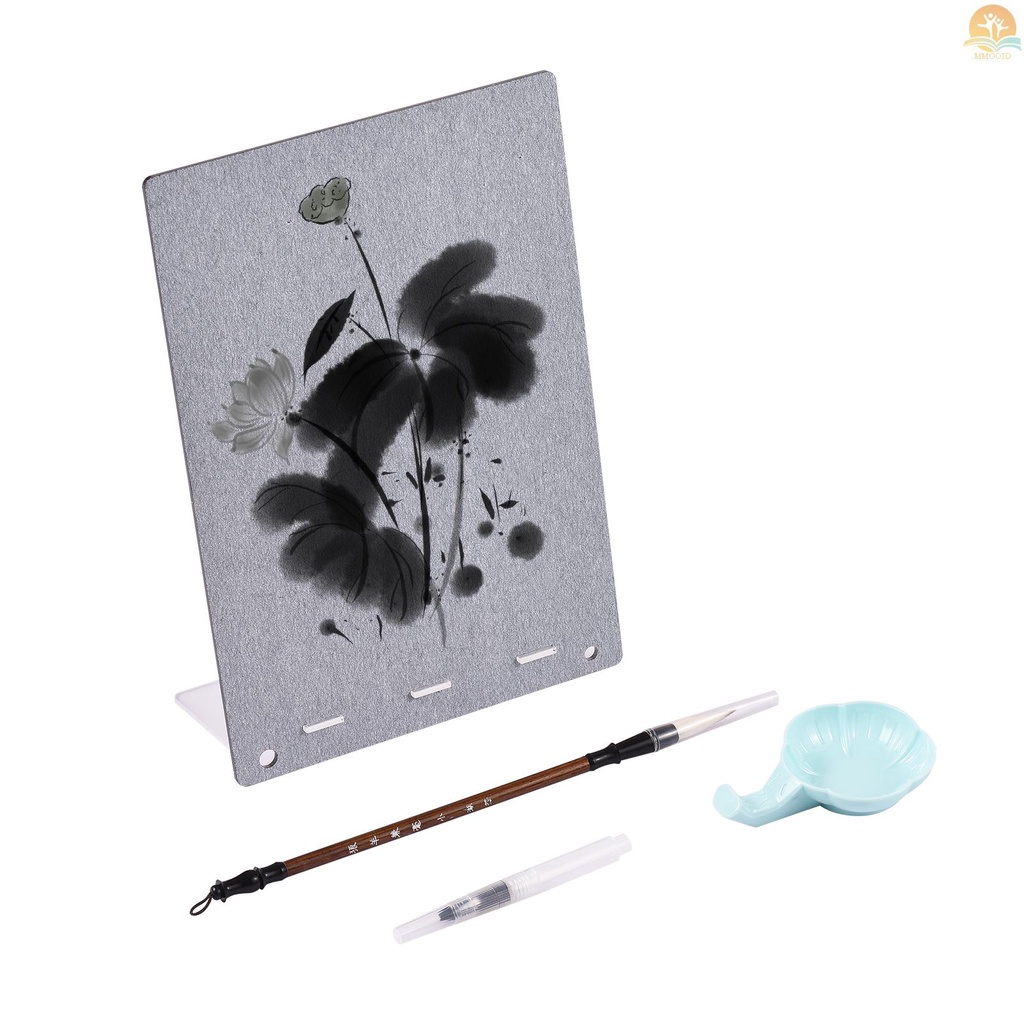 In Stock Papan Gambar Air Reusable Lukisan Tulisan Buddha Untuk Rilis Meditasi Relaksasi Tekanan Dengan Sikat Air &amp; Stand Papan Perlengkapan Artis Reusable and Repeatable Gi