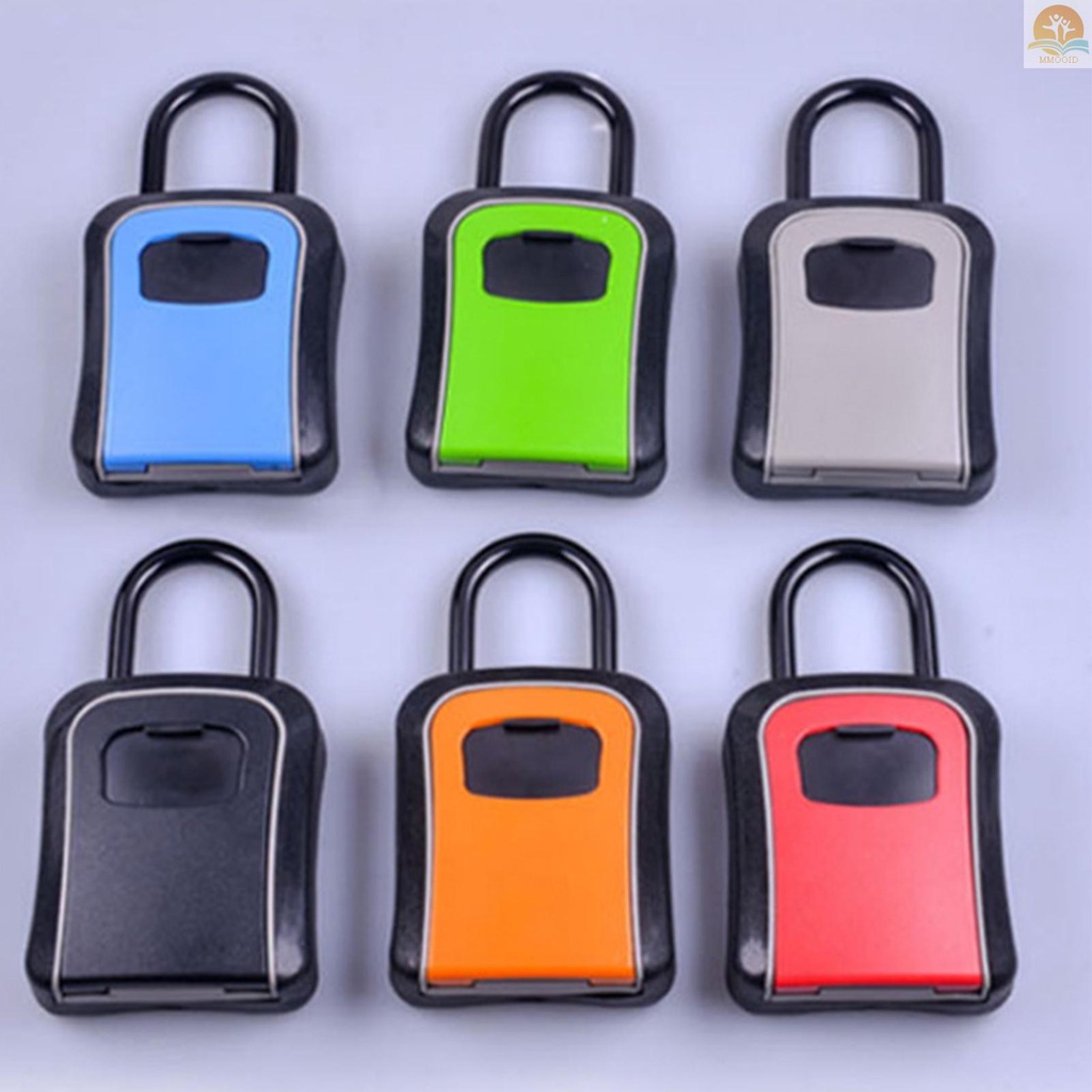 In Stock Kotak Kunci Penyimpanan Dengan Penutup Debu Paduan Aluminium Kombinasi 4 Digit Padlock Case Lockbox Key Safe Box Portable Storage for House Key ID Card U Disk