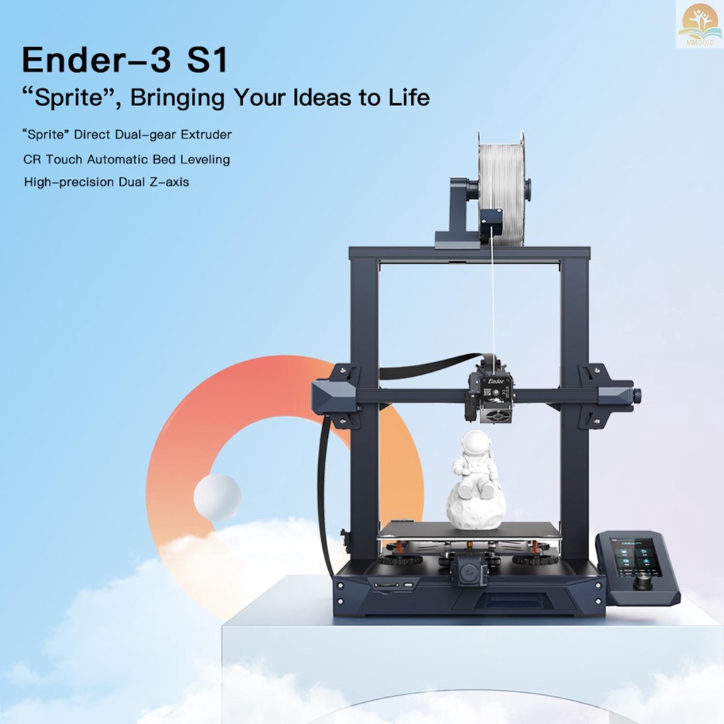 In Stock Creality Ender-3 S1 Desktop 3D Printer FDM 3D Printing 220*220*270mm/8.6*8.6*10.6in Build Size Dengan Extruder Langsung PC Spring Steel Printing Platform Resume Fungsi Pencetakan