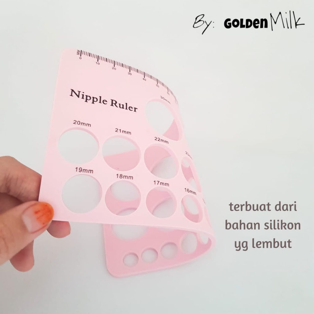 Golden Milk Silicone Nipple Ruler / penggaris puting untuk menentukan ukuran corong pompa asi / BPA FREE / kinmade / Spectra / Penggaris pengukur corong pompa asi / alat ukur / corong pompa asi /penggaris / busui /perlengkapan busui