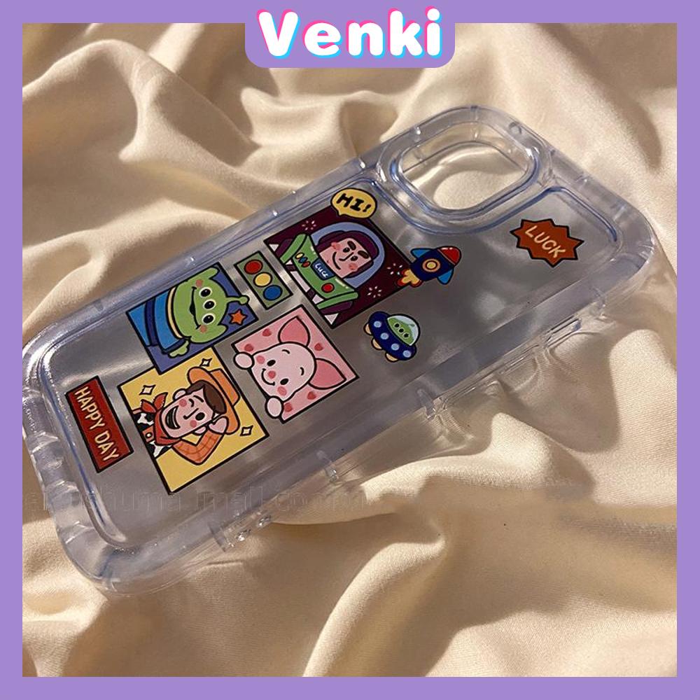 VENKI - Untuk iPhone 11 Case Bening Lembut TPU Bingkai Foto Airbag Ponsel Case Tahan Guncangan Perlindungan Kamera Kartun Lucu Kompatibel dengan iPhone 14 13 Pro Max iPhone 12 Pro Max XR XS 7 8