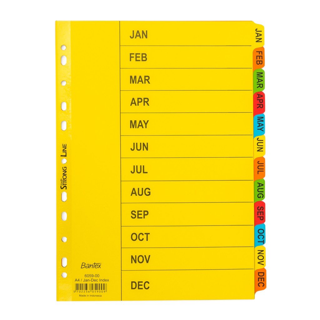 

[Artomas] Bantex Cardboard Divider & Indexes A4 JanDec (12 Pages) 6059 00