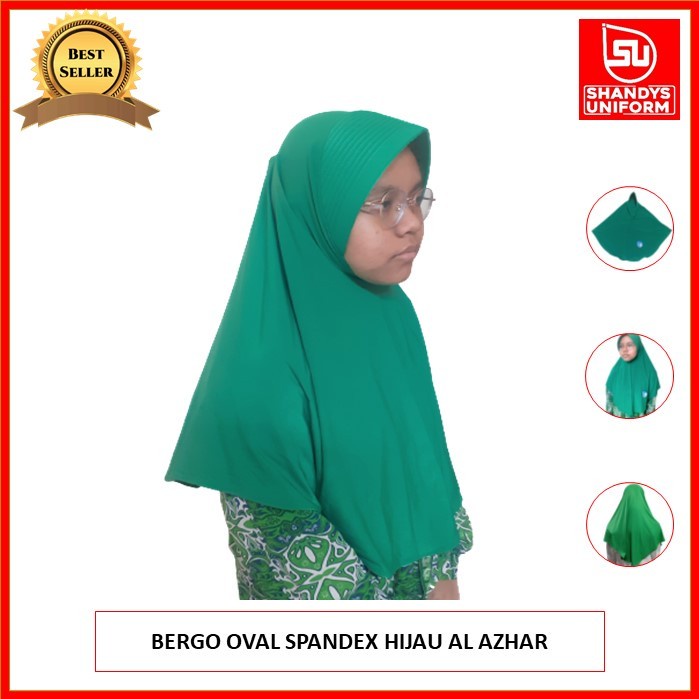 ✨BEST✨ -Jilbab al azhar / jilbab sekolah warna hijau/ bergo sd al azhar