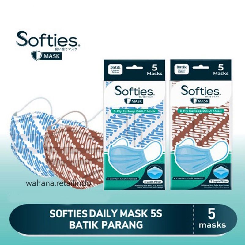 Softies Daily mask isi 5's Design Batik VITAMIN KU