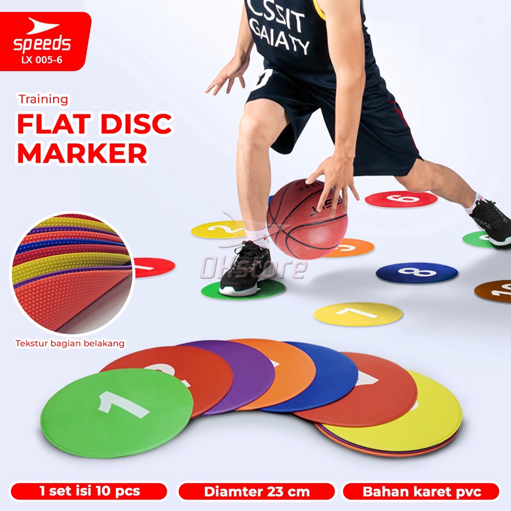 SPEEDS Flat Disc Marker 1 set full Penanda Olahraga Futsal Agility Training Marker 005-6