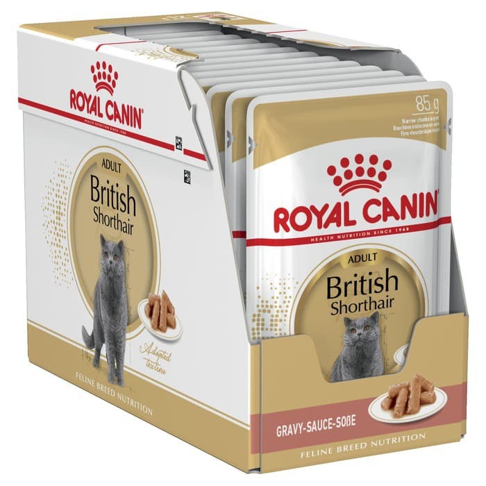 Royal Canin British Shorthair Adult Pouch 85gr - 1 box isi 12 - Makanan Kucing (PSID12)