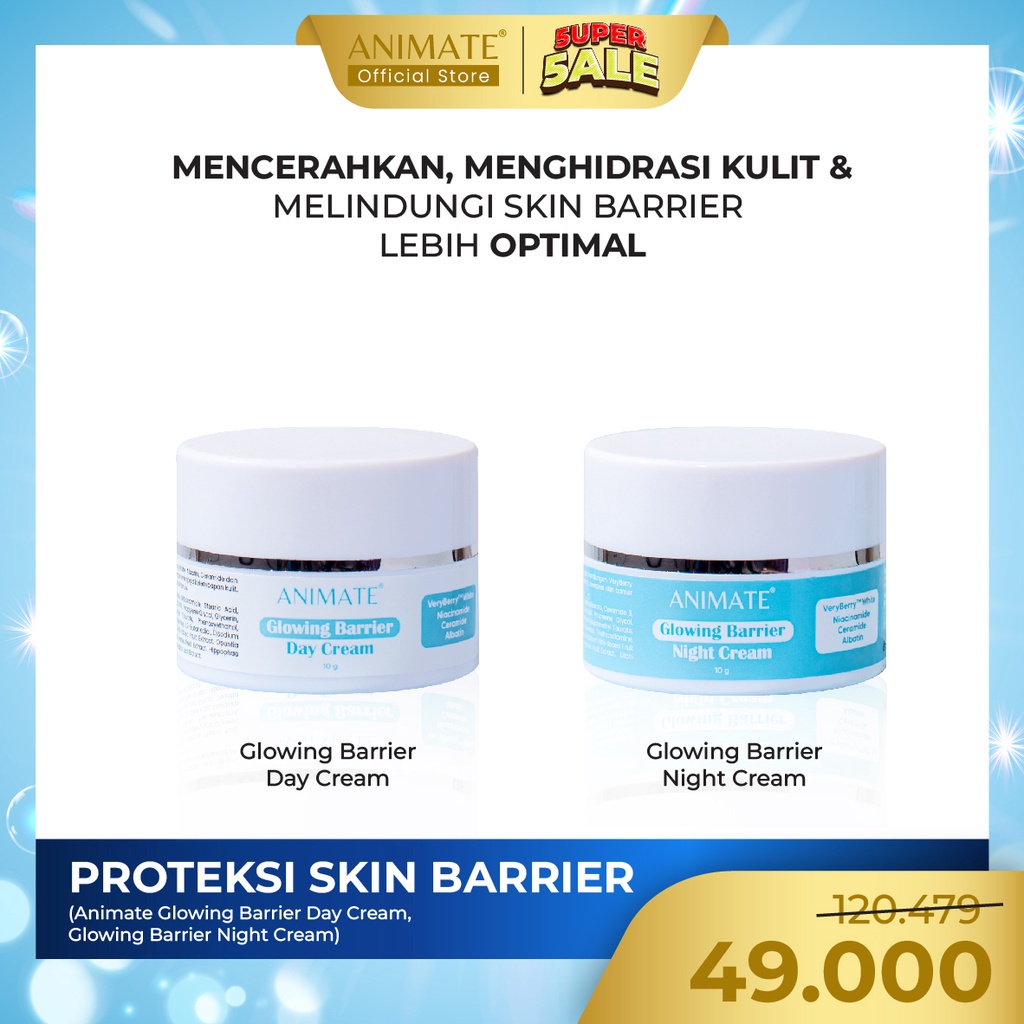PROTEKSI SKIN BARRIER ( Animate Glowing Barrier Day Cream , Glowing Barrier Night Cream)