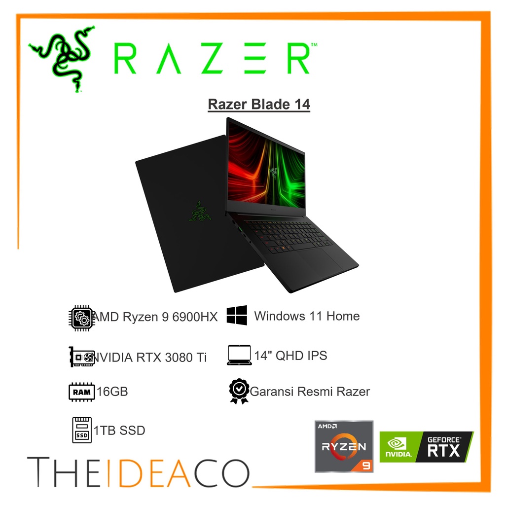 Razer Blade 14 Ryzen 9 6900HX 16GB 1TB SSD RTX 3080 Ti Win11Home