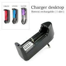 TOS ✔️ CHARGER DESKTOP BATERAI 18650 UNIVERSAL 1 Slot / CAS BATTERY BATRE AA AAA SENTER POLICE SWAT