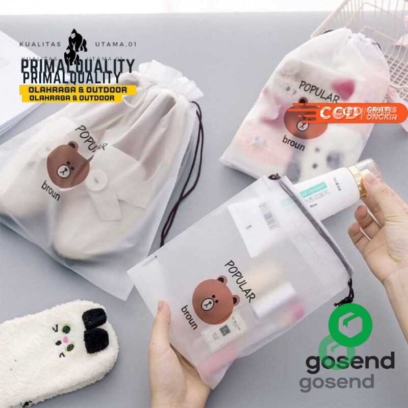 Tas serbaguna Kosmetik Travel Tahan Air Transparan Lucu Kantung Penyimpanan Alat Kecantikan untuk Ma
