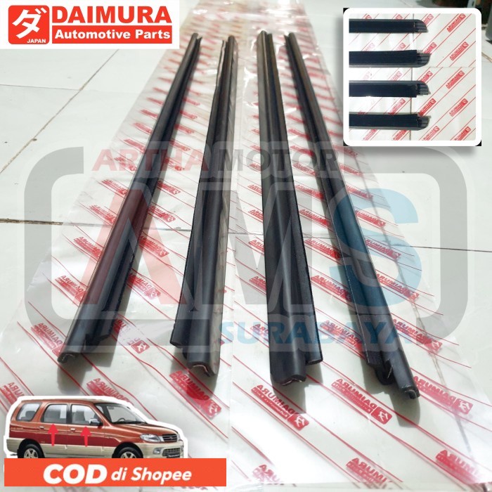 Bisa COD Karet pelipit list lis kaca wheater Strip mobil Taruna Luar 1 set - Long, SET LUAR (4pc)