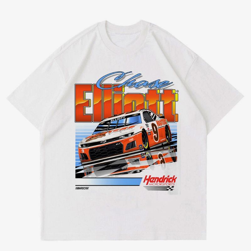 KAOS NASCAR CHASE ELLIOT | T-SHIRT WHITE NASCAR RUMBLE RACING CAR | KAOS BAJU MOBIL BALAP PUTIH