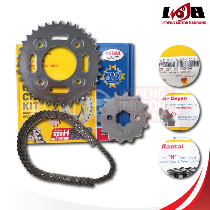 ASPIRA Gear Set Karisma Supra X 125 Gir Depan Belakang Rantai Motor