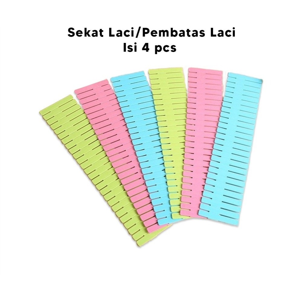 AFM Sekat Lemari Organizer DIY Isi 4 Pcs Pembatas Kotak Laci Lemari Penyekat Pemisah Laci Pakaian