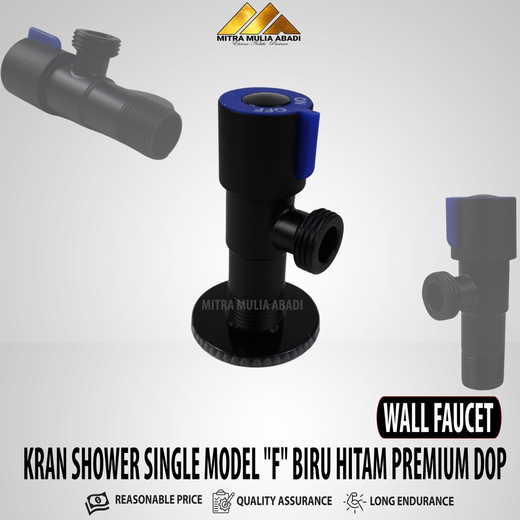 Stop Kran Shower Single I KRAN SHOWER SINGLE MODEL "F" BIRU HITAM PREMIUM DOP