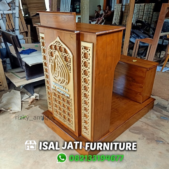 

Mimbar masjid atau podium mushola mimbar murah kayu jati Termurah cod redy