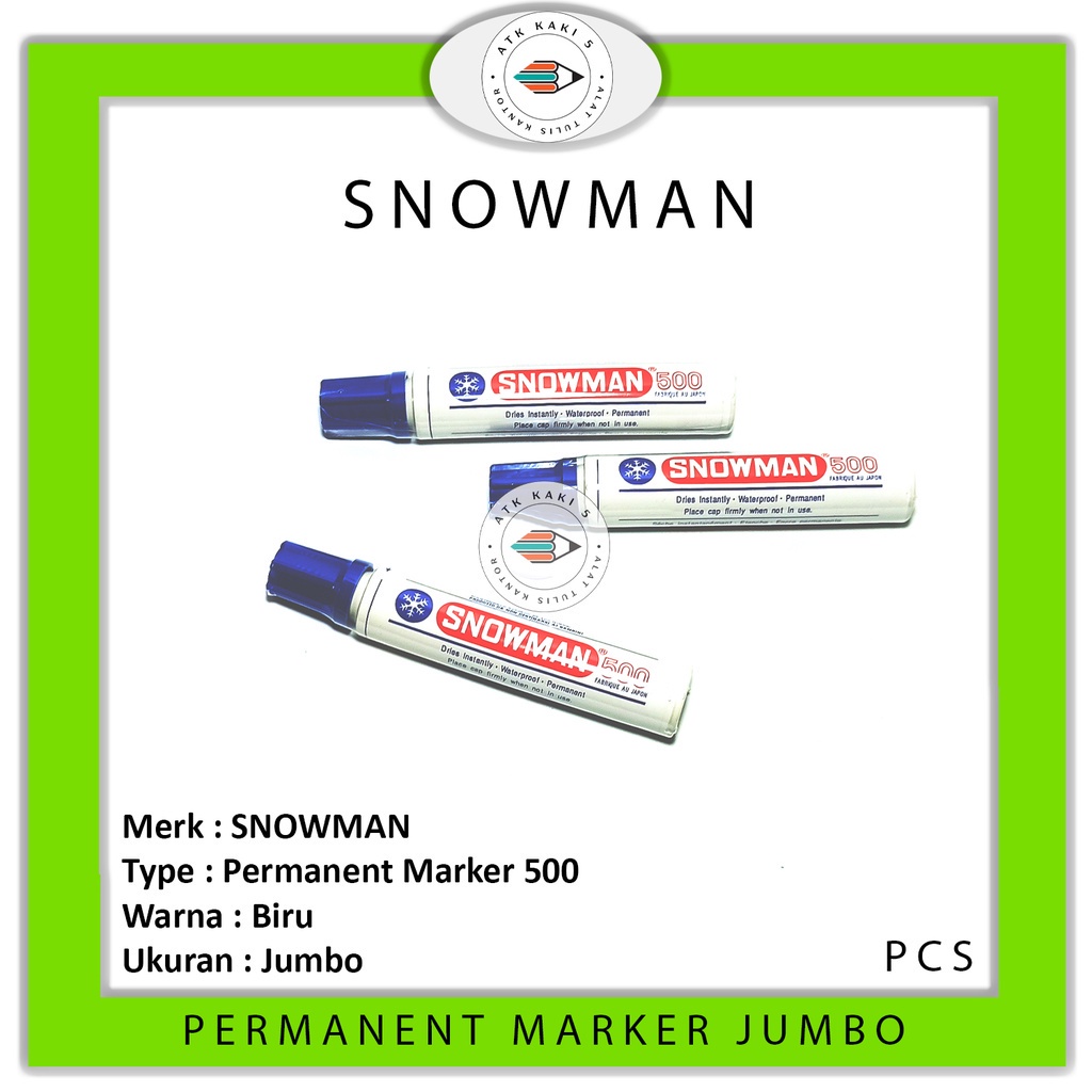 

SNOWMAN - Spidol Permanent Marker Jumbo 500 Biru - PCS