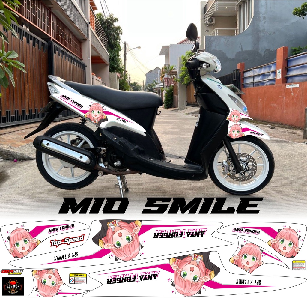 COD STICKER STRIPING MIO SMILE MOTIF ANYA FORGER VARIAN WARNA STRICKER MOTOR TERLARIS