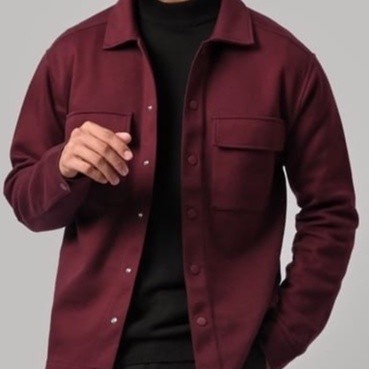 Jaket Shacket Pria Shacket Jacket Premium Jaket Trucker Semiparka Pria - Maroon, M