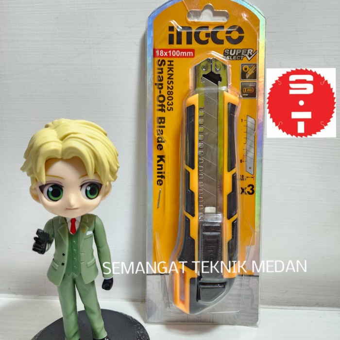 

PISAU CUTTER SNAP OFF BIG BLADE KNIFE SK5 BESAR 18MM INGCO HKNS28035