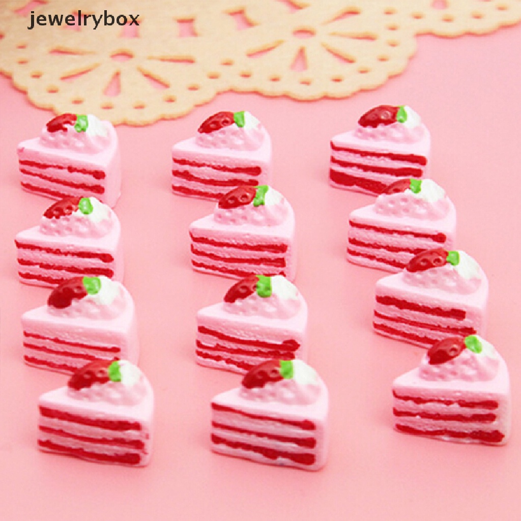 [jewelrybox] 10 Pcs DIY Baru Cabochons Kerajinan Bunga Segitiga Kue Resin Flatback Scrapbooking Butik