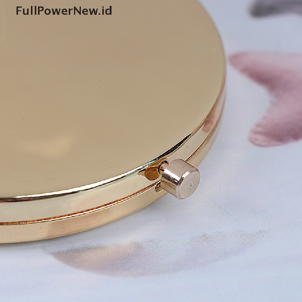 Power Vintage alloy compact pocket mirror folded makeup Kosmetik Cermin Pembesar ID