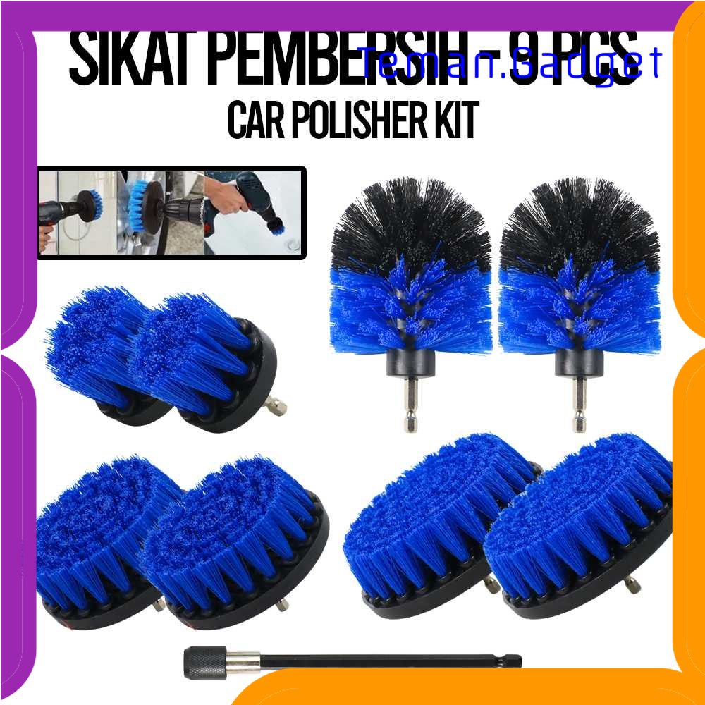 TG - ART UNTIOR Kepala Sikat Pembersih Brush Car Polisher Kit 9 PCS - DB009