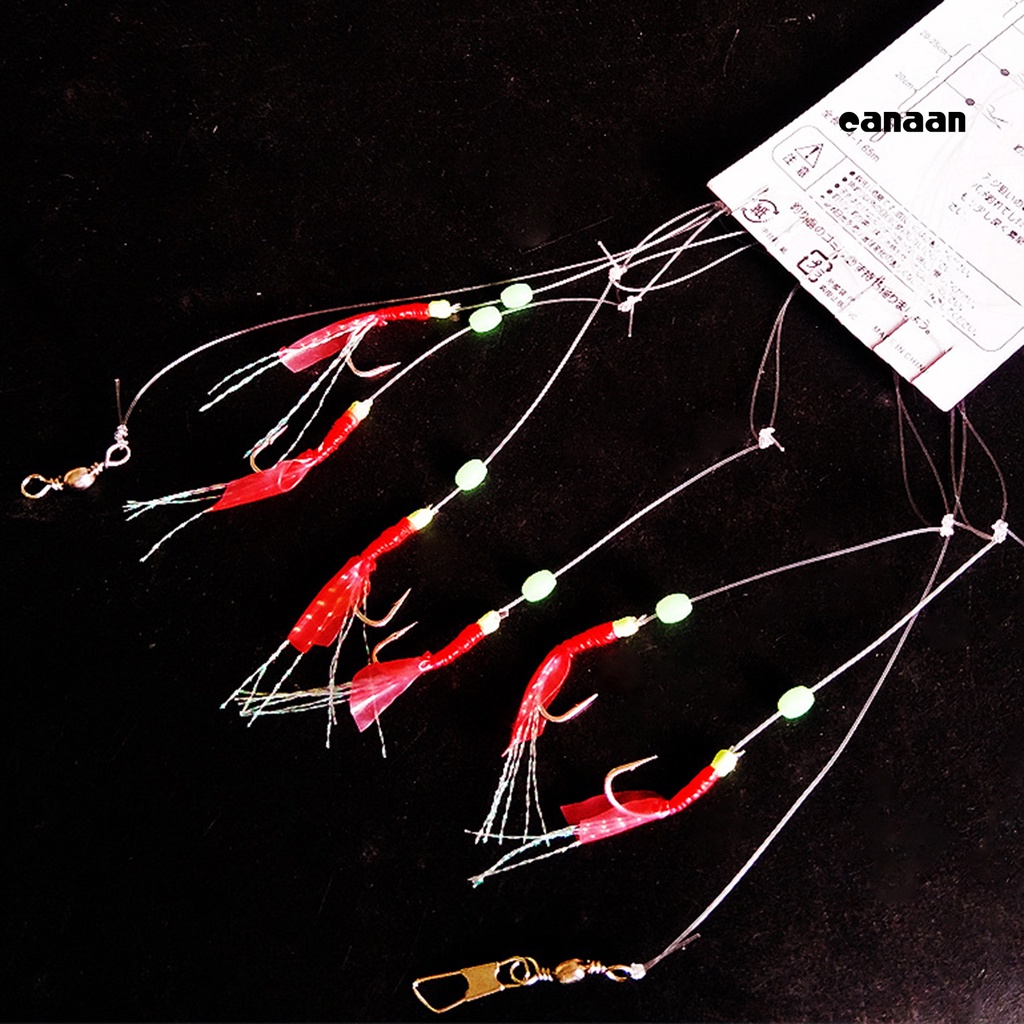 Cnn-6pcs Kekerasan Tinggi Kail Pancing Bercahaya Tahan Korosi Tahan Lama Umur String Fishhook Angling Aksesoris