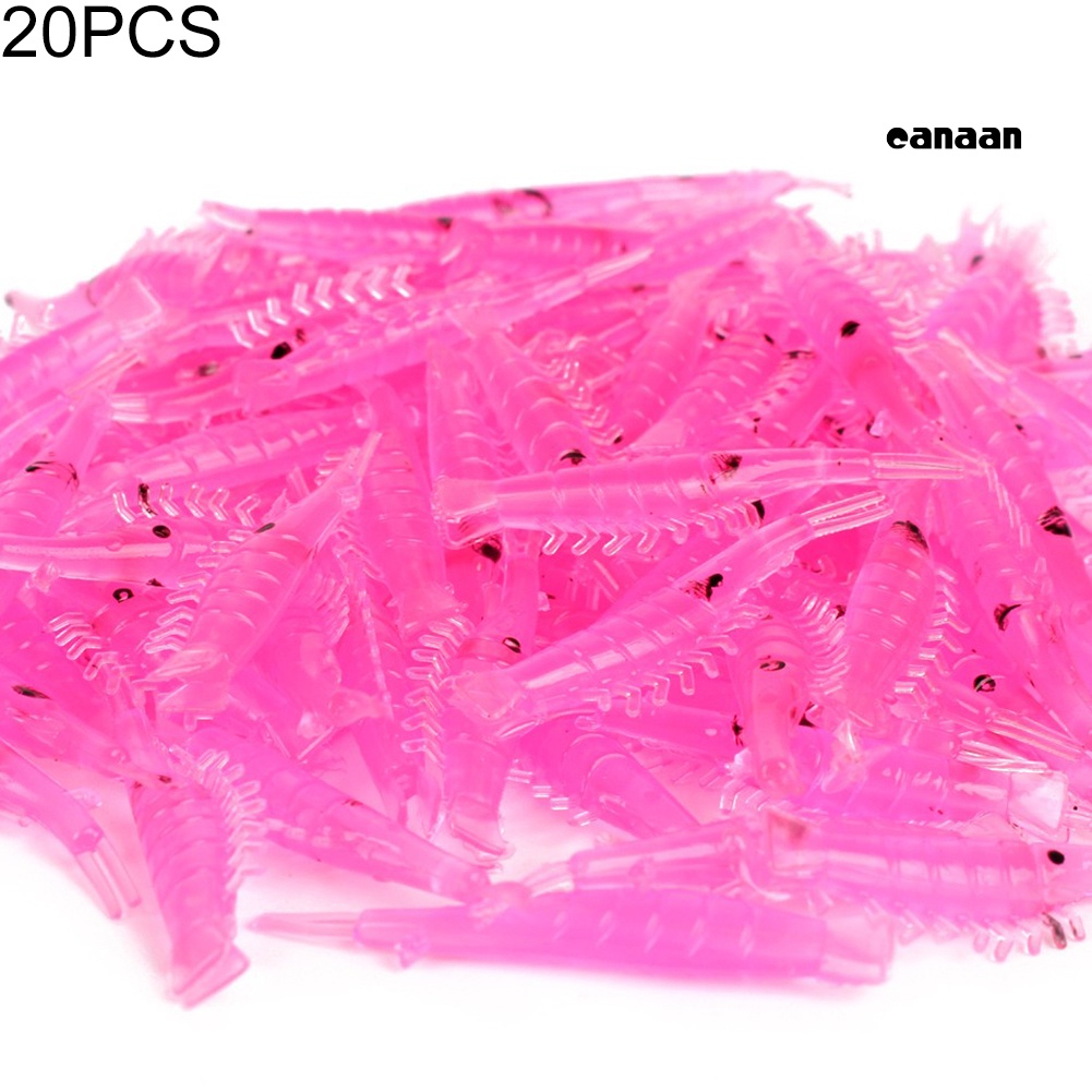 Cnn-20pcs 4 cm Luminous Silicone Artificial Udang Memancing Umpan Lembut Tackle Tool