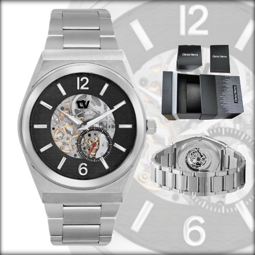 JAM TANGAN PRIA CHRIST VERRA ORIGINAL 920135 SILVER AUTOMATIC