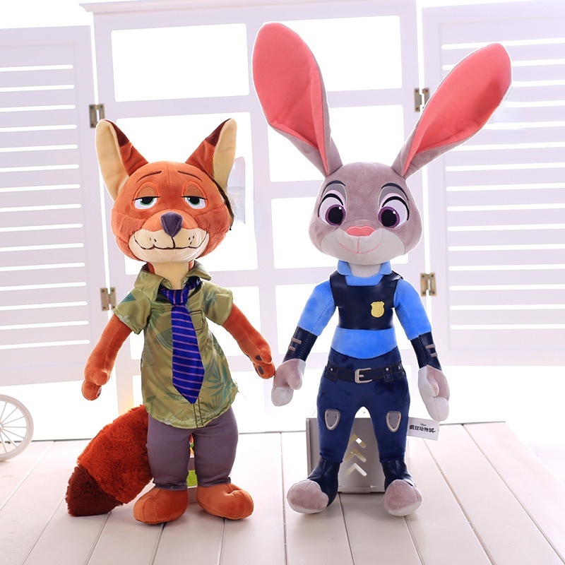 40 cm Film Zootopia Mainan Mewah Lucu Nick Wilde Kelinci Judy Hopps Plush Toys Doll Boneka Lembut Mainan Anak Hadiah