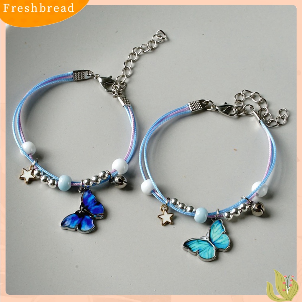 &lt; Freshbread &gt; Gelang Couple Butterfly Star Bell Multilayer Pria Wanita Kepang Tali Gelang Bangle Untuk Hadiah