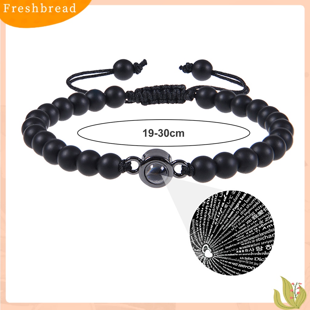 &lt; Freshbread &gt; Gelang Couple Handmade Tali Elastis Adjustable I Love You 100bahasa Gelang Perhiasan Aksesoris