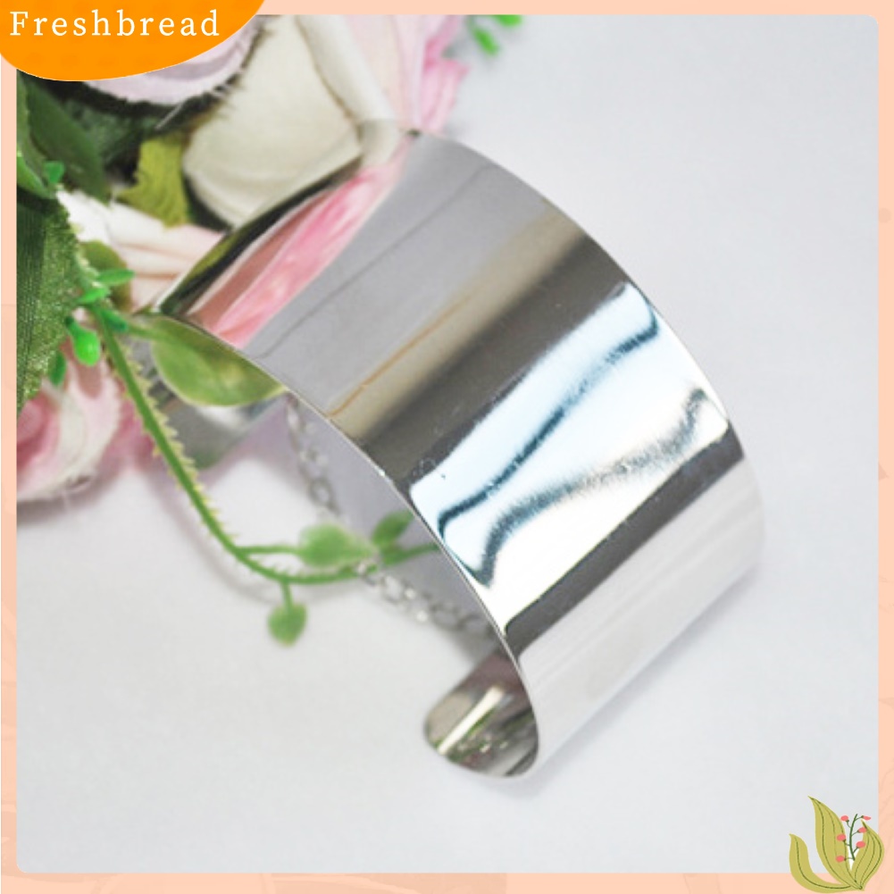 &lt; Freshbread &gt; Wanita Fashion Bergaya Keren Punk Gothic Rock Metal Melebar Bangle Gelang