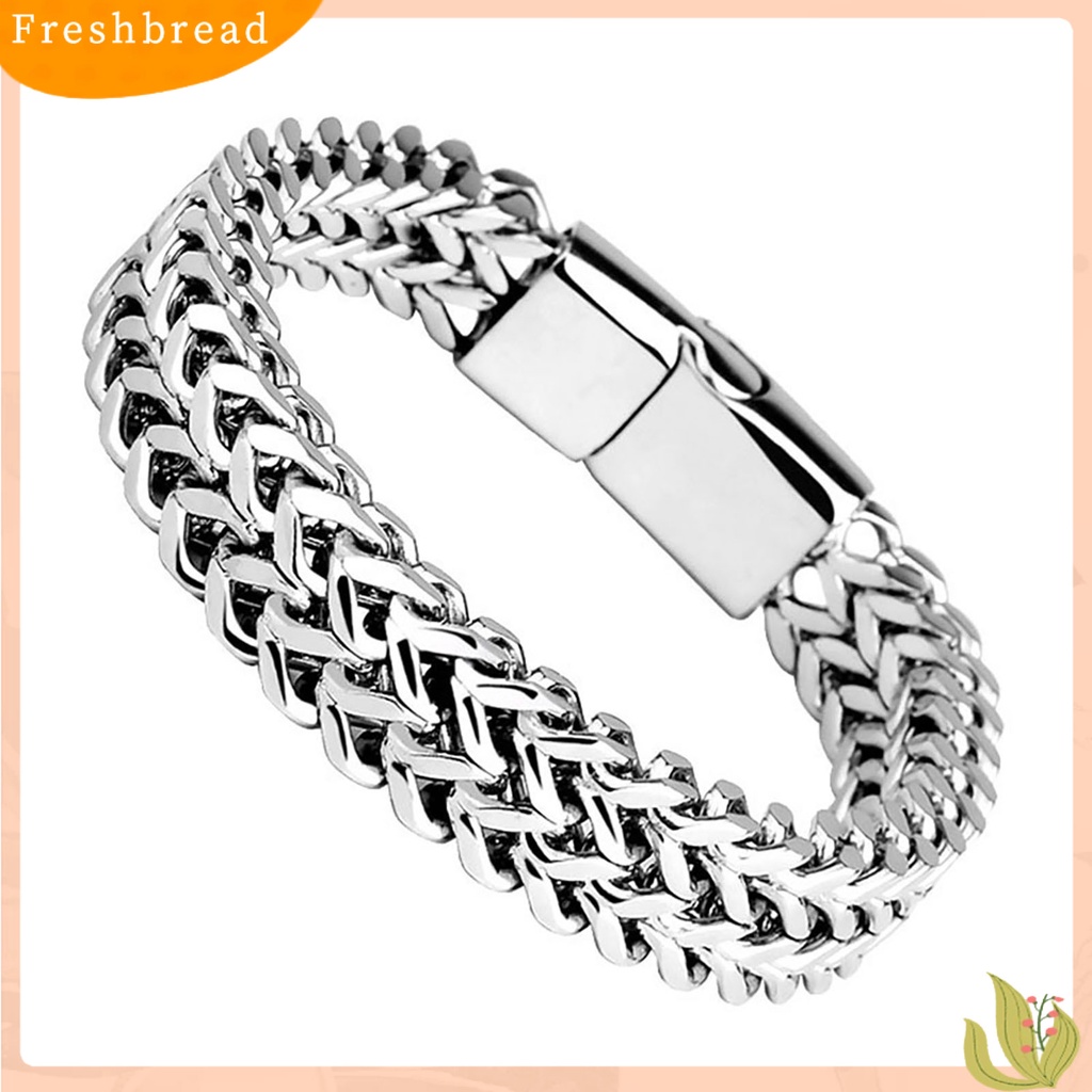 &lt; Freshbread &gt; Gelang Dipoles Ramah Kulit Titanium Steel Pria Braided Chain Bracelet Untuk Ulang Tahun