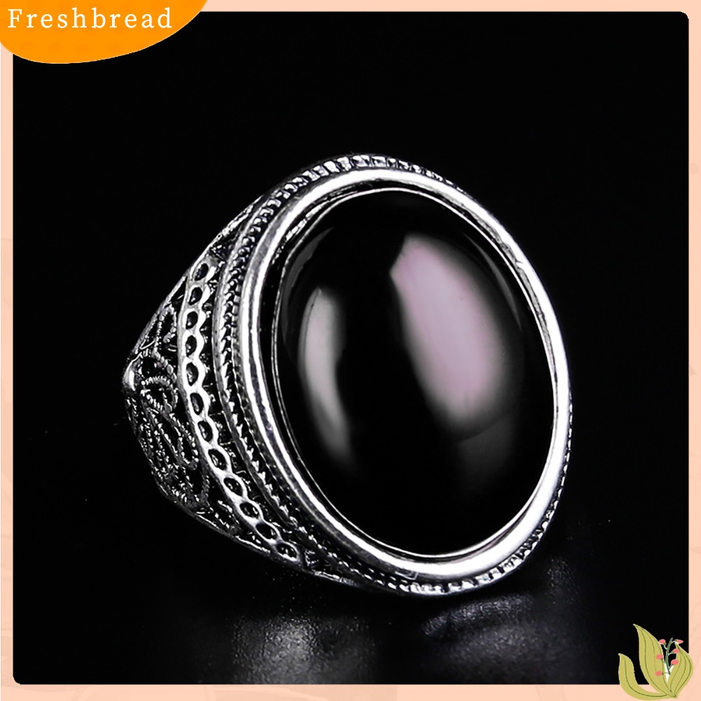 &lt; Freshbread &gt; Retro Oval Buatan Batu Akik Ukir Wanita Jari Cincin Pesta Pernikahan Perhiasan Hadiah