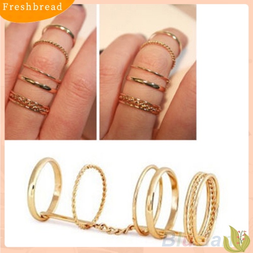 &lt; Freshbread &gt; 1Pc Fashion Knuckle Midi Finger Tip Cincin Wanita Rantai Polos Punk Pesta Perhiasan