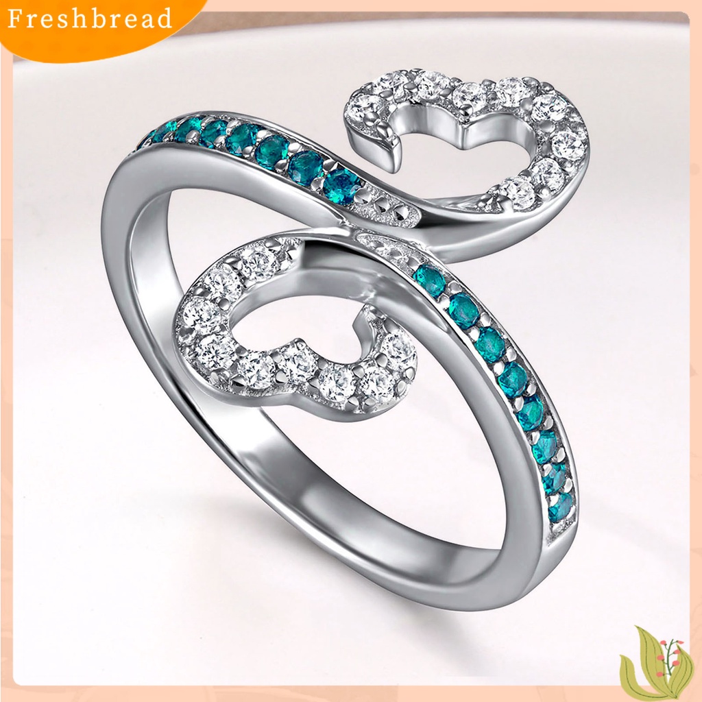 &lt; Freshbread &gt; 2Pcs/Set 8mm Lady Circlet Indah Paduan Mengkilap Berlian Imitasi Terang Buku Jari Cincin Hadiah