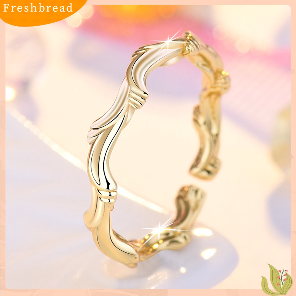 &lt; Freshbread &gt; Cincin Buku Jari Ukuran Dapat Disesuaikan Tidak Teratur Bentuk Geometris Mewah Electroplating Dekorasi Hypoallergenic Willow Leaves Pesona Sederhana Cincin Terbuka Aksesoris Perhiasan