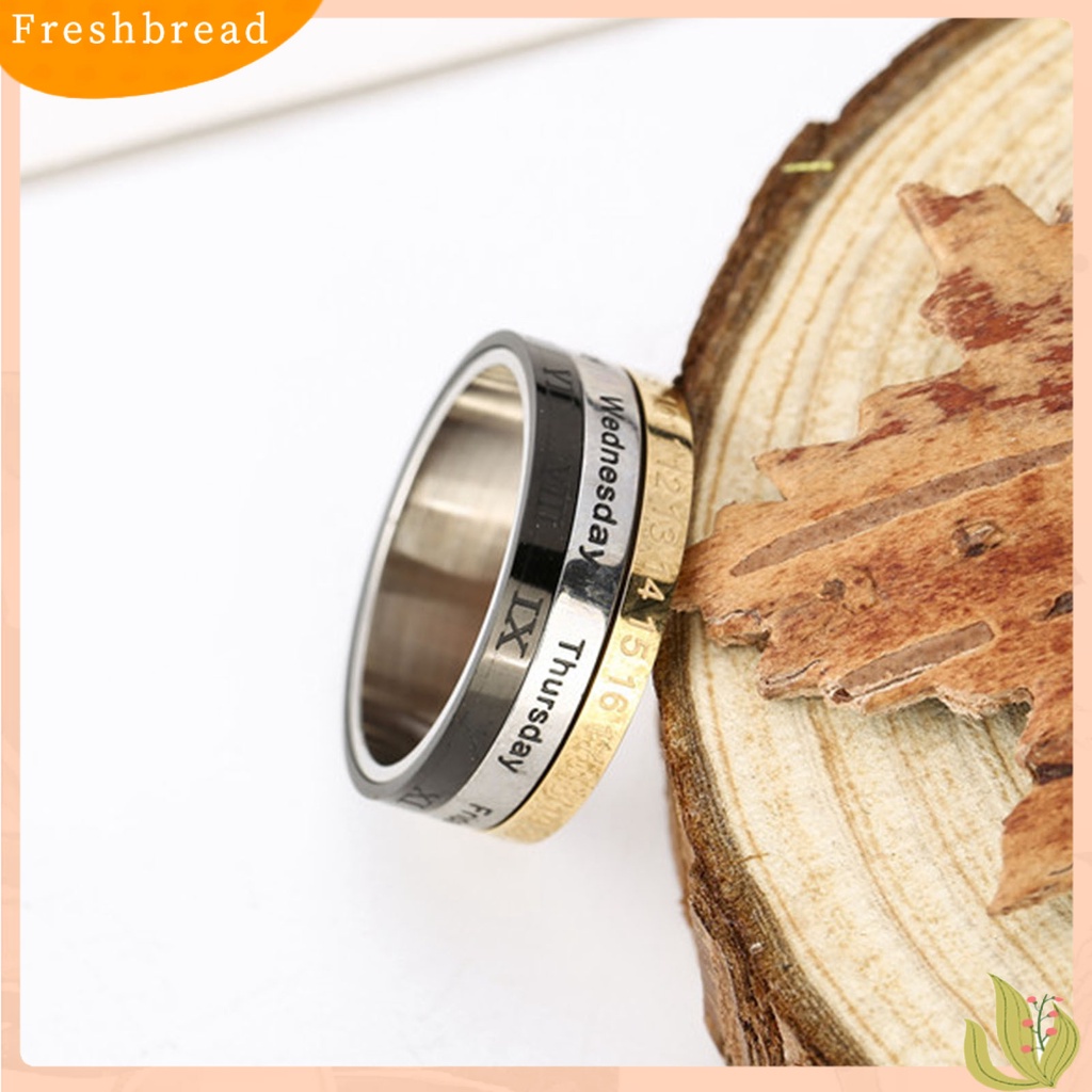 &lt; Freshbread &gt; Cincin Pria Indah Rotasi Tiga Warna Tahan Aus Multifungsi Cincin Jari Unik Untuk Kerja